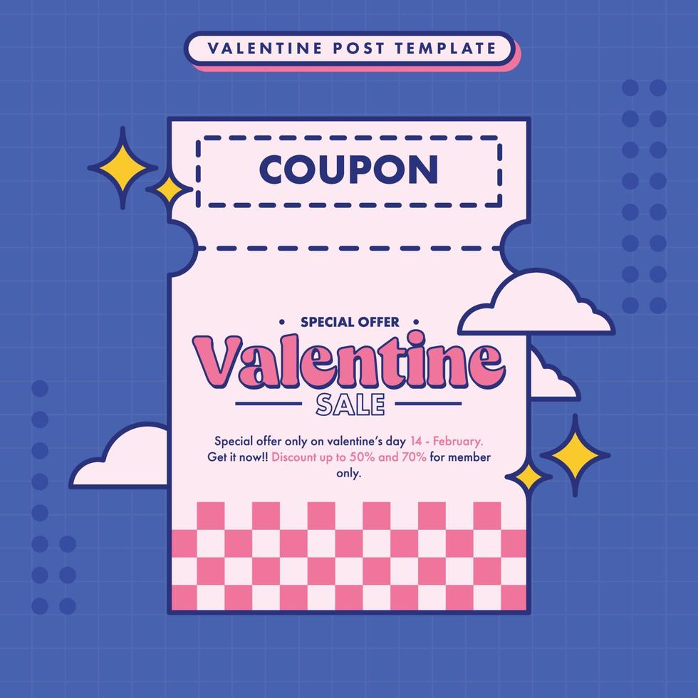 valentine day sale banner background in flat design vector