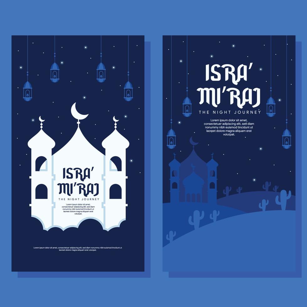 isra miraj vertical banner illustration in flat design vector