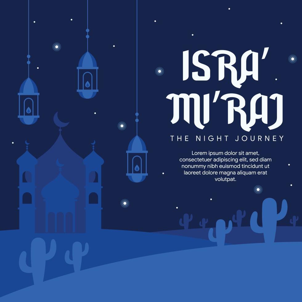 isra miraj banner illustration in flat design vector