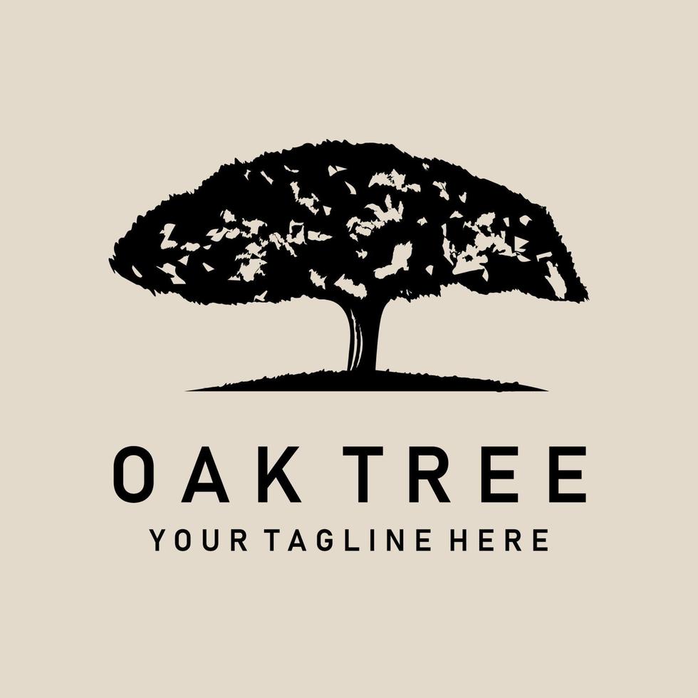 Oak tree vintage logo, icon and symbol, vector illustration design ...