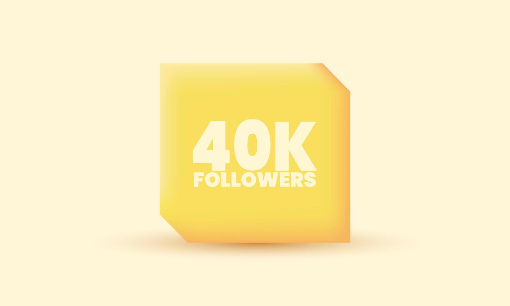 illustration realistic 40k followers speech bubble icon 3d creative isolated on background vector
