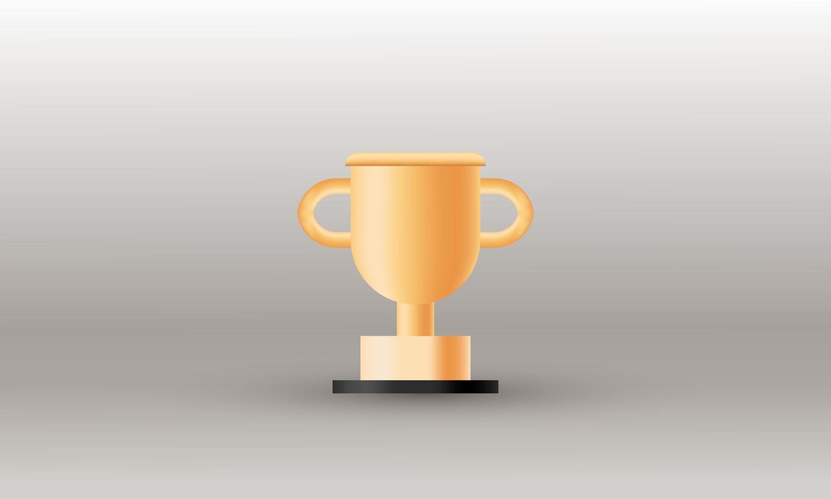 illustration realistic golden trophy champion 3d icon creative isolated on background vector