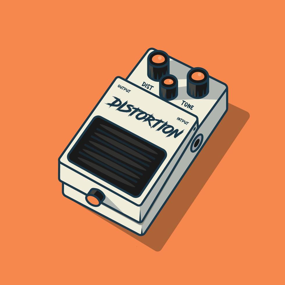 efecto de pedal de distorsión vector