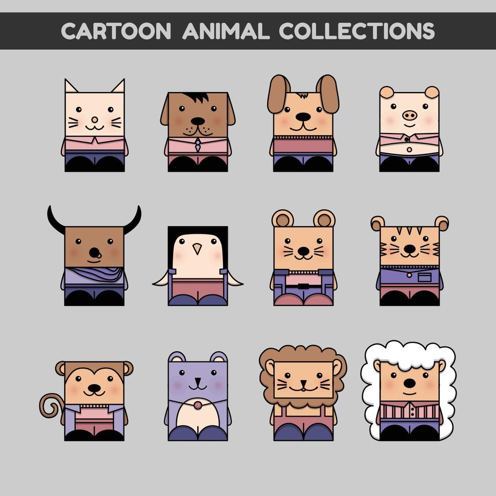 colecciones de dibujos animados de animales vector