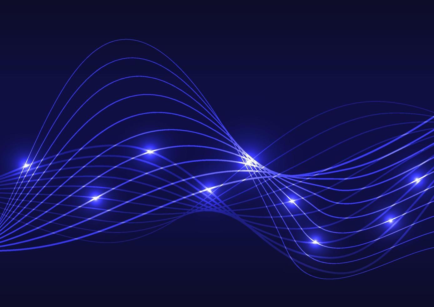 Digital technology abstact blue light line curve background vector