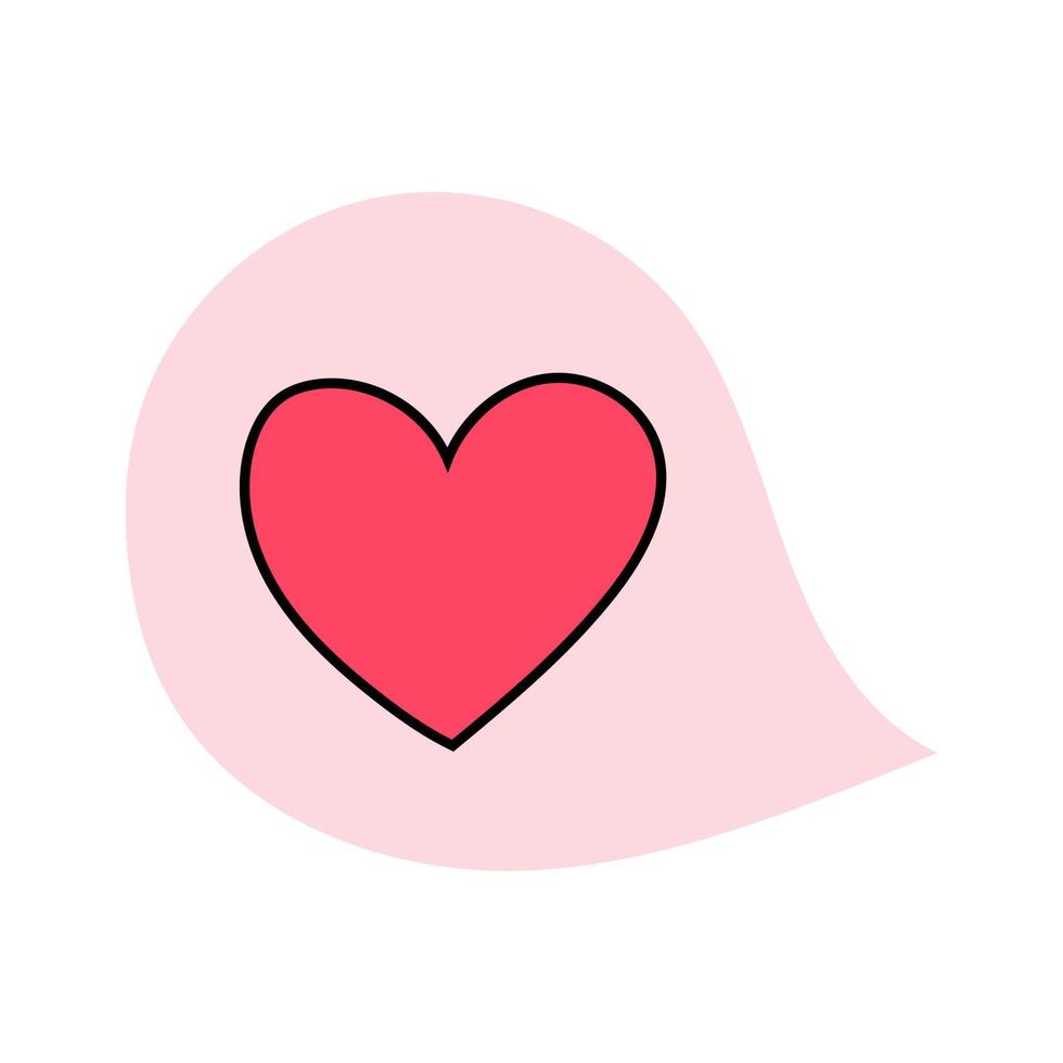 Chat symbol with heart. Heart in speech bubble icon. Vector illustration