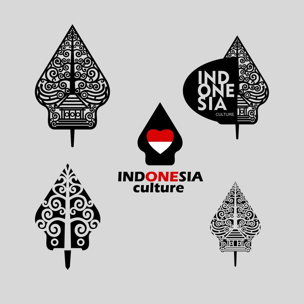 patrón indonesio tradicional, cultura indonesia, vector de diseño gunungan