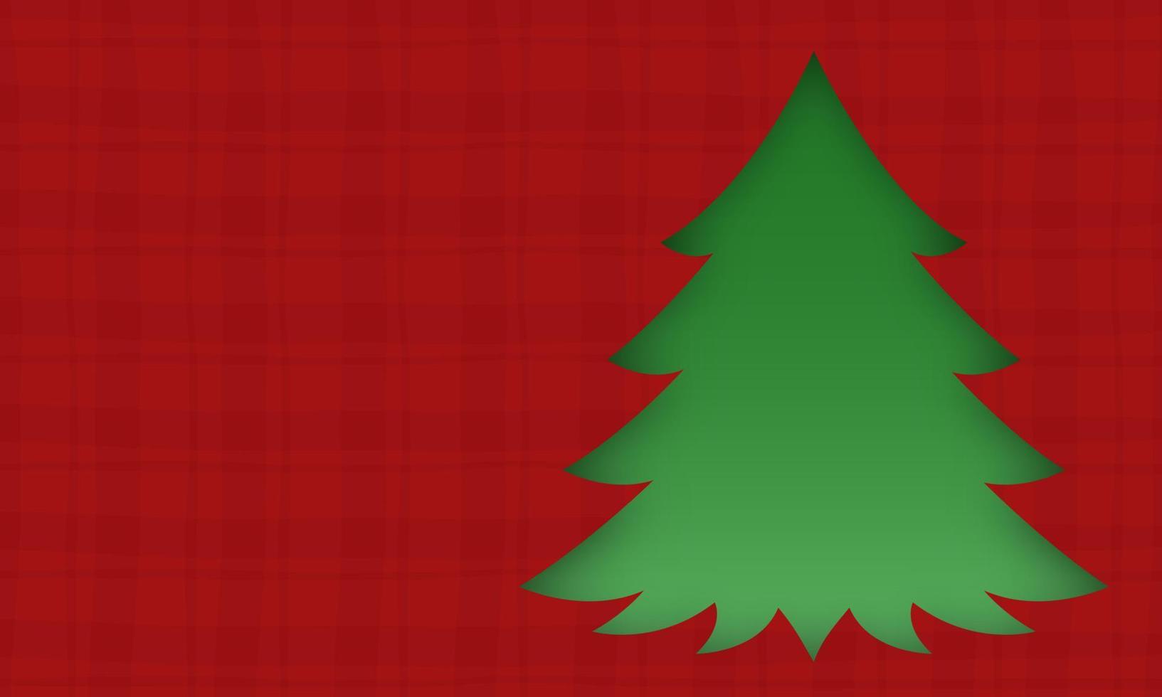 feliz navidad y feliz año nuevo y marco vacío sobre fondo rojo. feliz navidad con árbol de navidad y sobre fondo rojo. fondo de navidad y año nuevo. ilustración vectorial vector