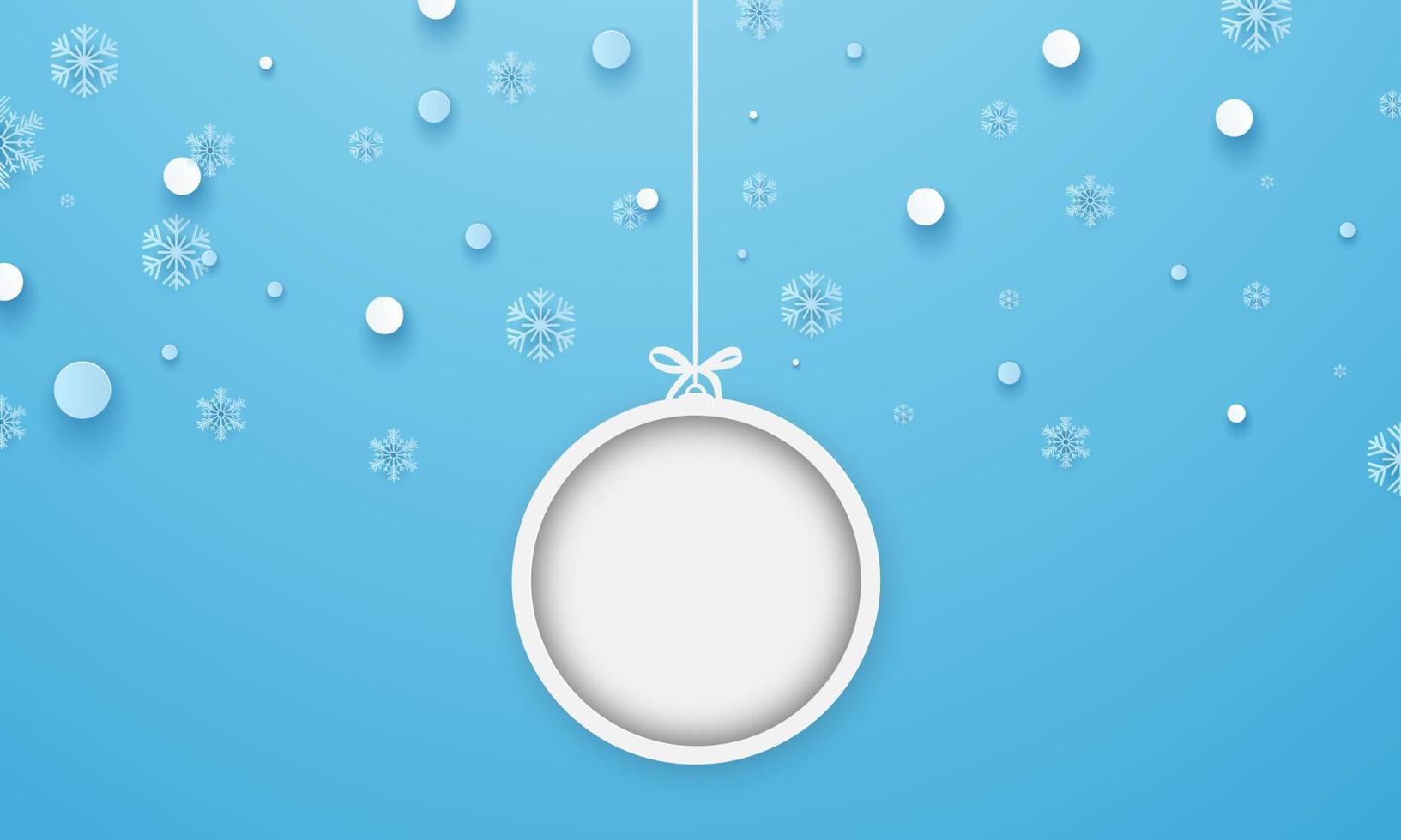 Merry Christmas and happy new year paper cut concept. Christmas and happy new year with Christmas ball paper cut concept. Winter holiday Christmas and new year background.Vector vector