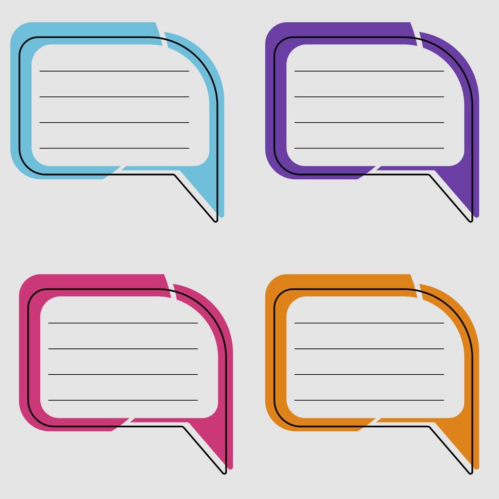 Chat icons set, bright colour vector