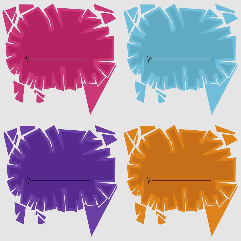 Set chat icons abstrack, with 4 color and flat, easy to use vector