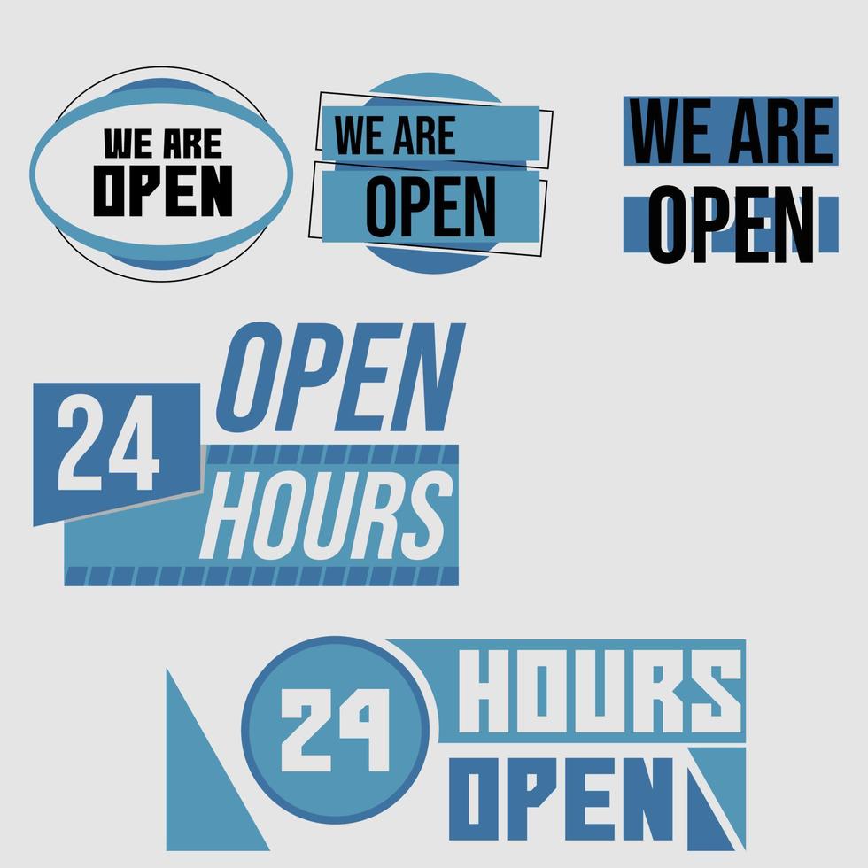 Set of store or business opening, cartoon vector