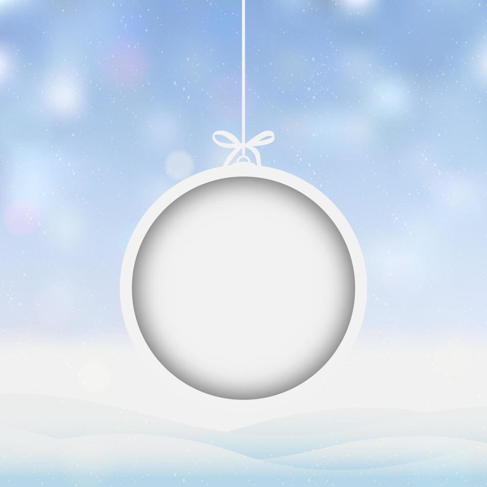 Merry Christmas and happy new year on winter background. Christmas balls on winter background. Christmas and new year background. Vector illustration