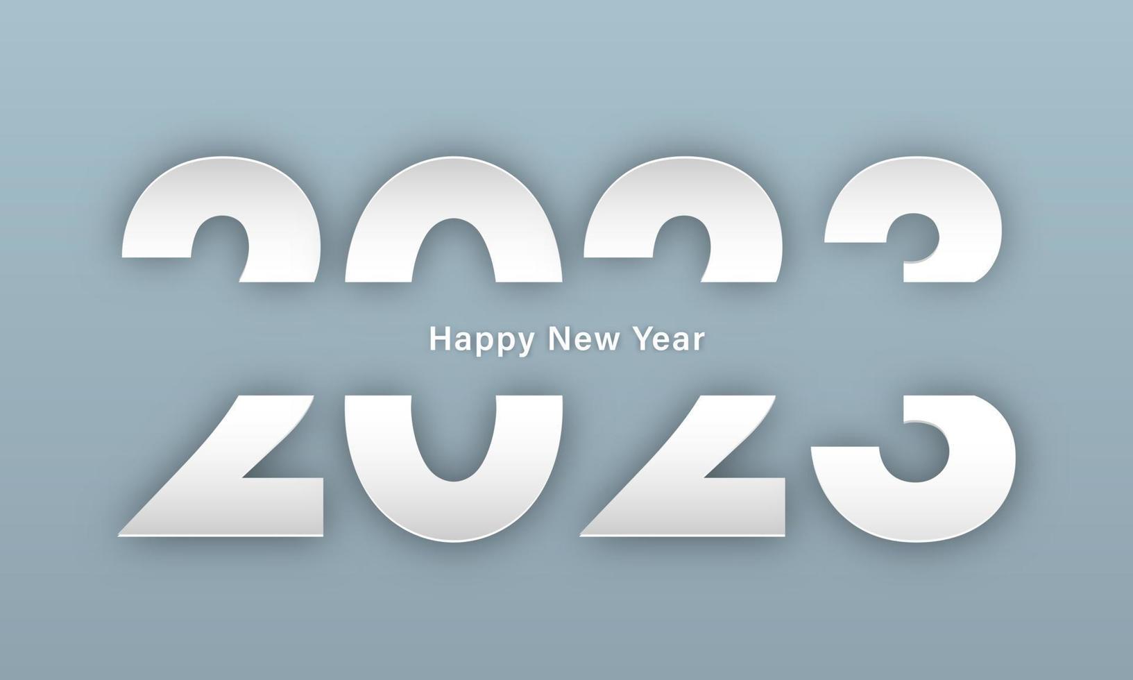 feliz navidad y feliz año nuevo concepto de corte de papel. navidad y feliz año nuevo 2023 concepto de corte de papel en el fondo. ilustración vectorial corte de papel y estilo artesanal vector