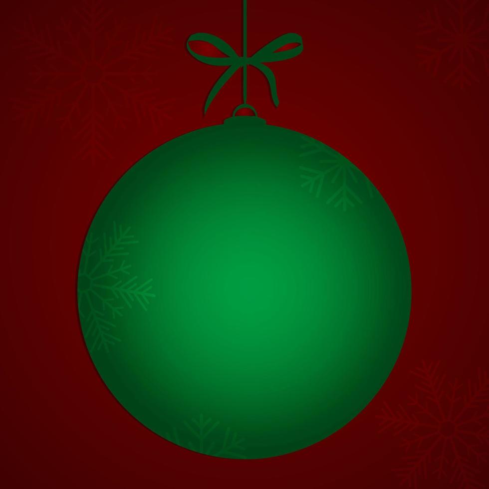 Merry Christmas and happy new year paper cut concept. Christmas ball and happy new year paper cut concept on green background. Vector illustration. Paper cut and craft style. Vector illustration