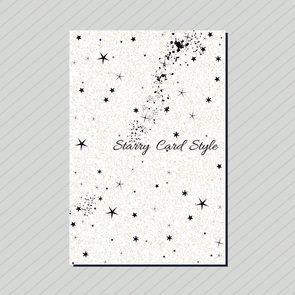 Plantilla de estilo de tarjeta vertical de patrón abstracto de partículas de cielo de ruido de polvo de estrellas. vector