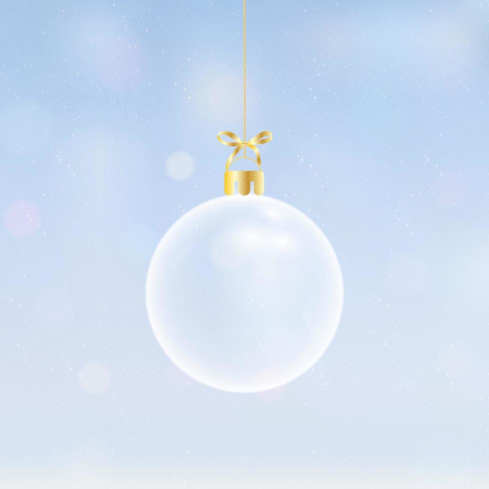bola de cristal de navidad sobre fondo azul. feliz navidad y próspero año nuevo con una bola de cristal de fondo azul de navidad. vacaciones de fondo de navidad y año nuevo. ilustración vectorial vector