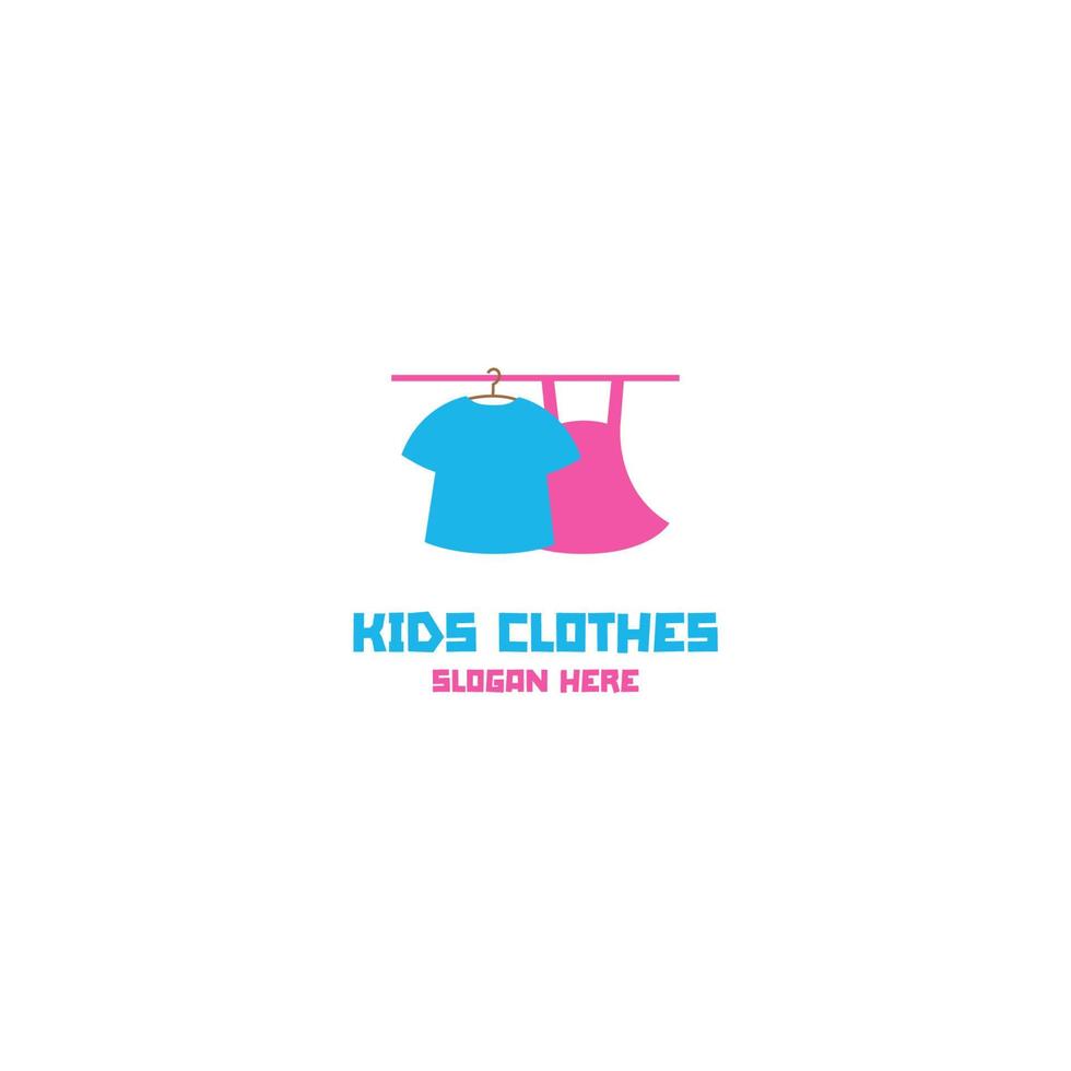 Vector clothes for little boys and girls logo design template illustration