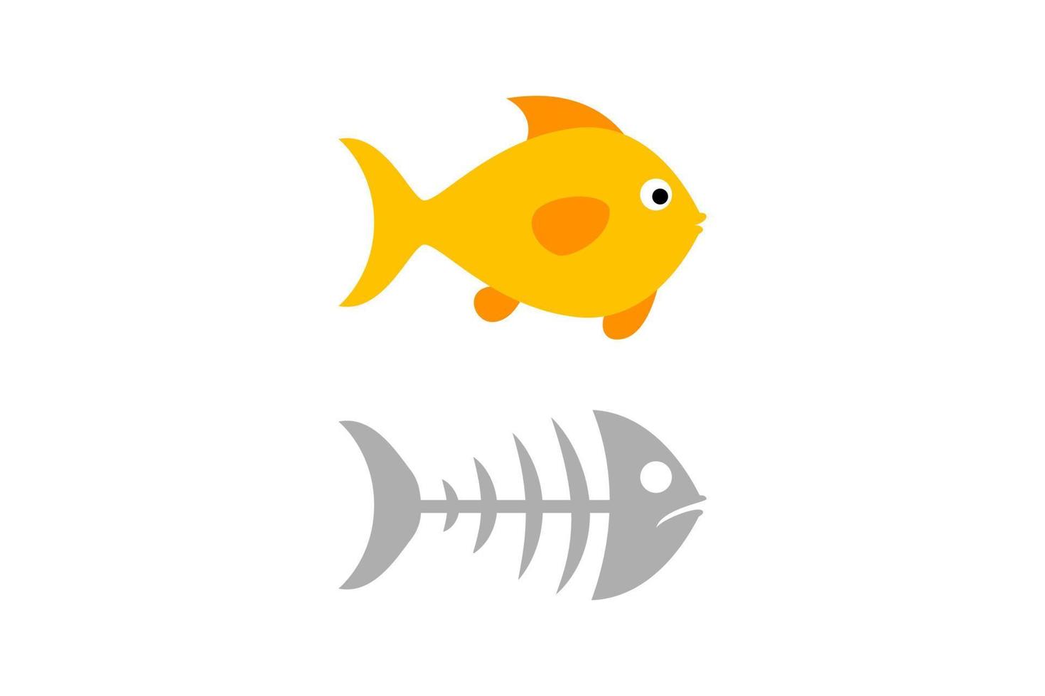 Cartoon of a fish bone vector design concept