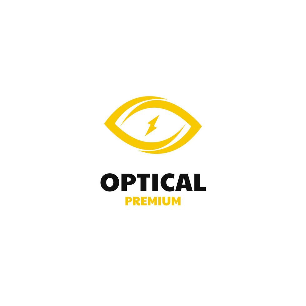 ojo vectorial con diseño de logotipo de perno de iluminación vector