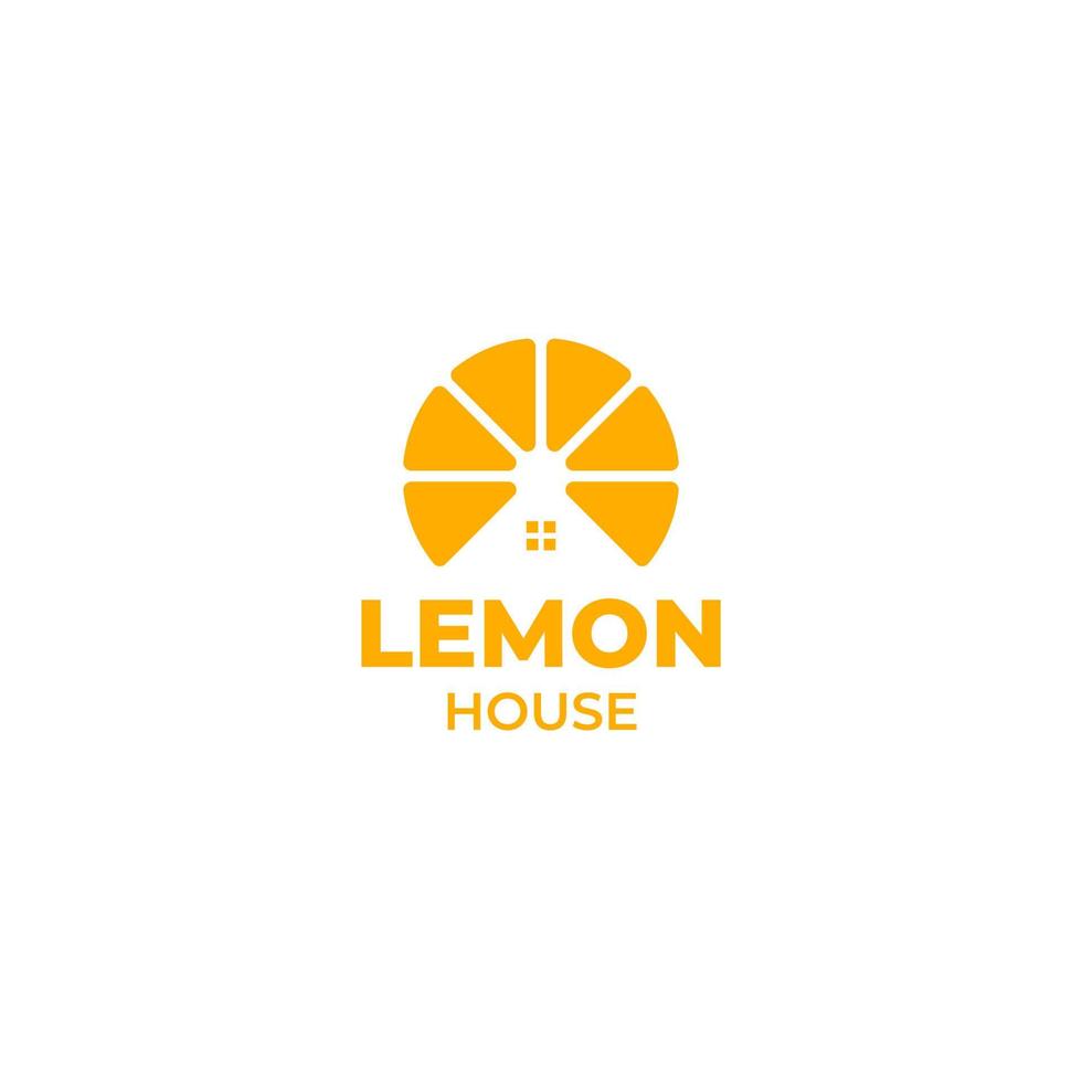 Vector lemon house logo design illustration