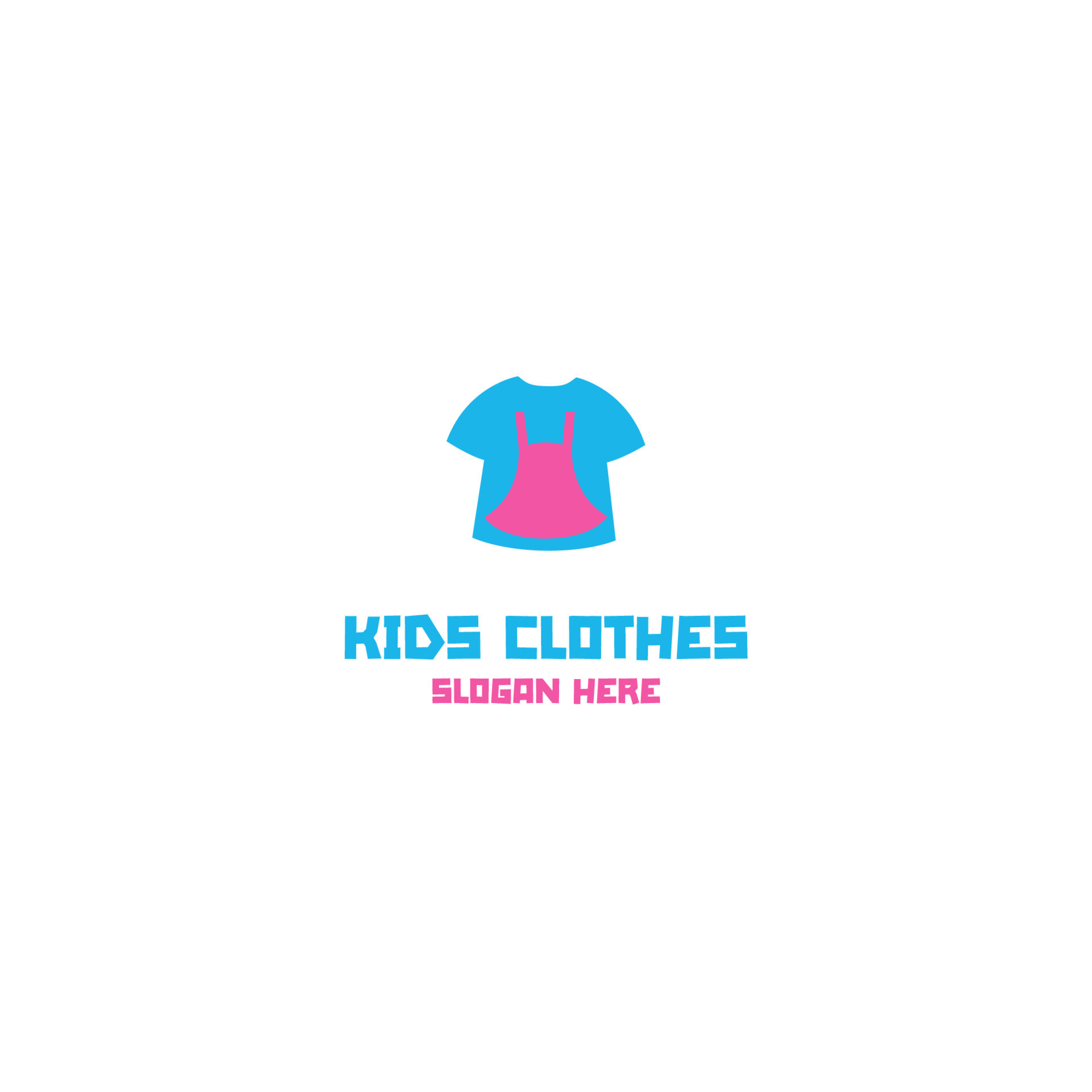 Vector clothes for little boys and girls logo design template ...