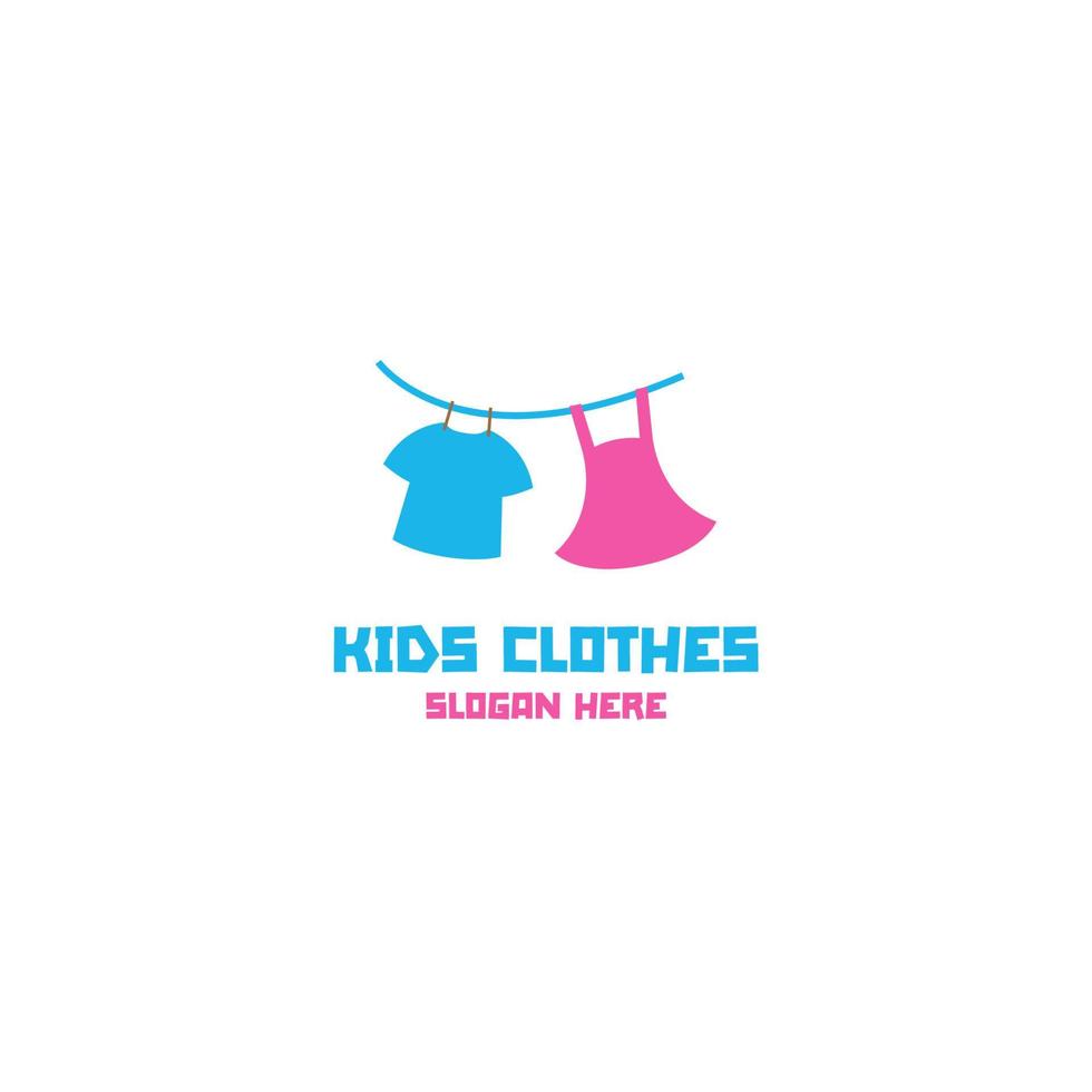 Vector clothes for little boys and girls logo design template illustration