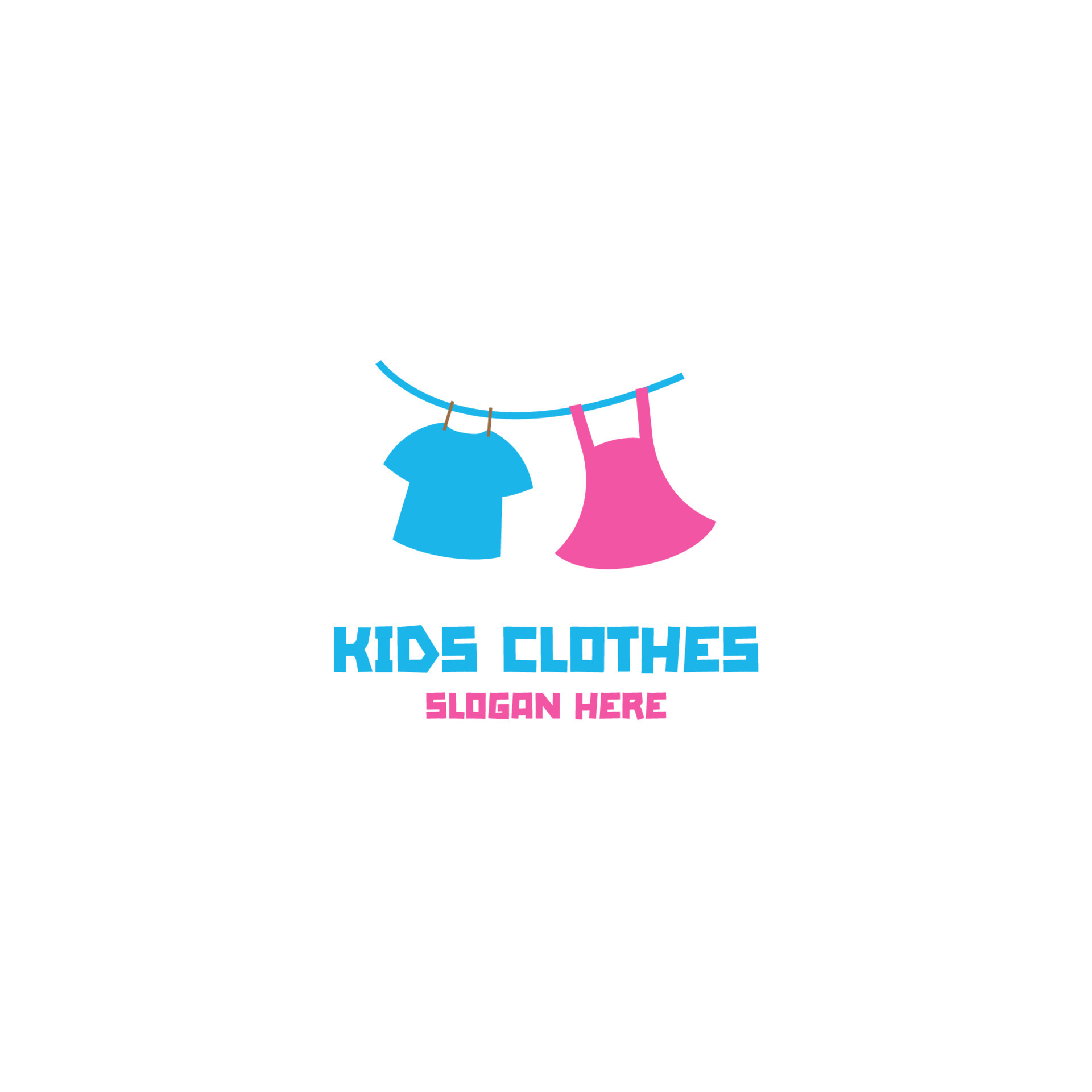 Vector clothes for little boys and girls logo design template ...