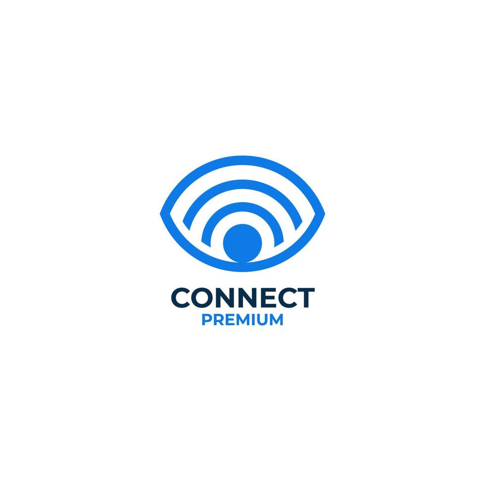 Vector eye icon with connection logo design