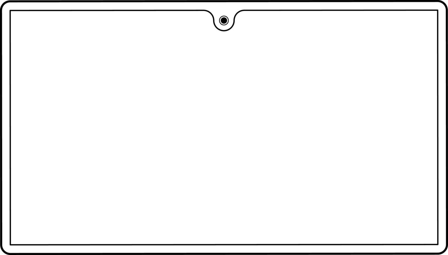 marco de la computadora de la tableta del esquema. maqueta de la computadora de la tableta vector