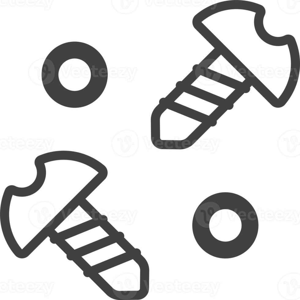 ilustración de tornillos o pernos hembra en estilo minimalista png