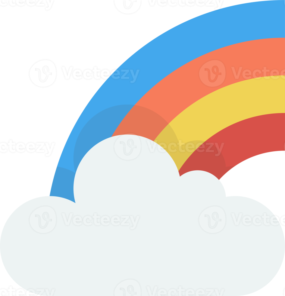 rainbow and clouds illustration in minimal style png