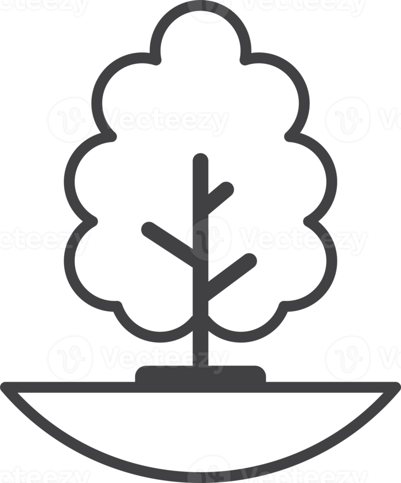 trees and ground illustration in minimal style png