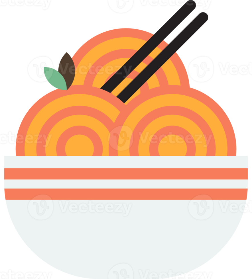 noodles and chopsticks illustration in minimal style png