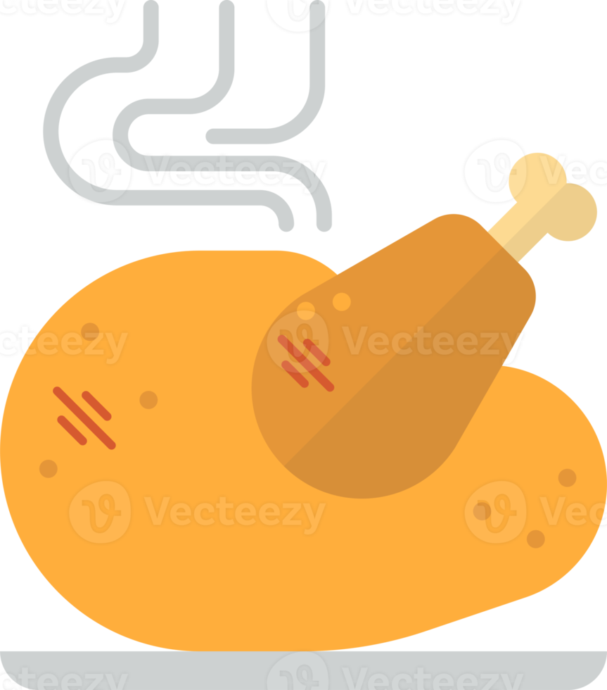 ilustración de pavo asado en estilo minimalista png