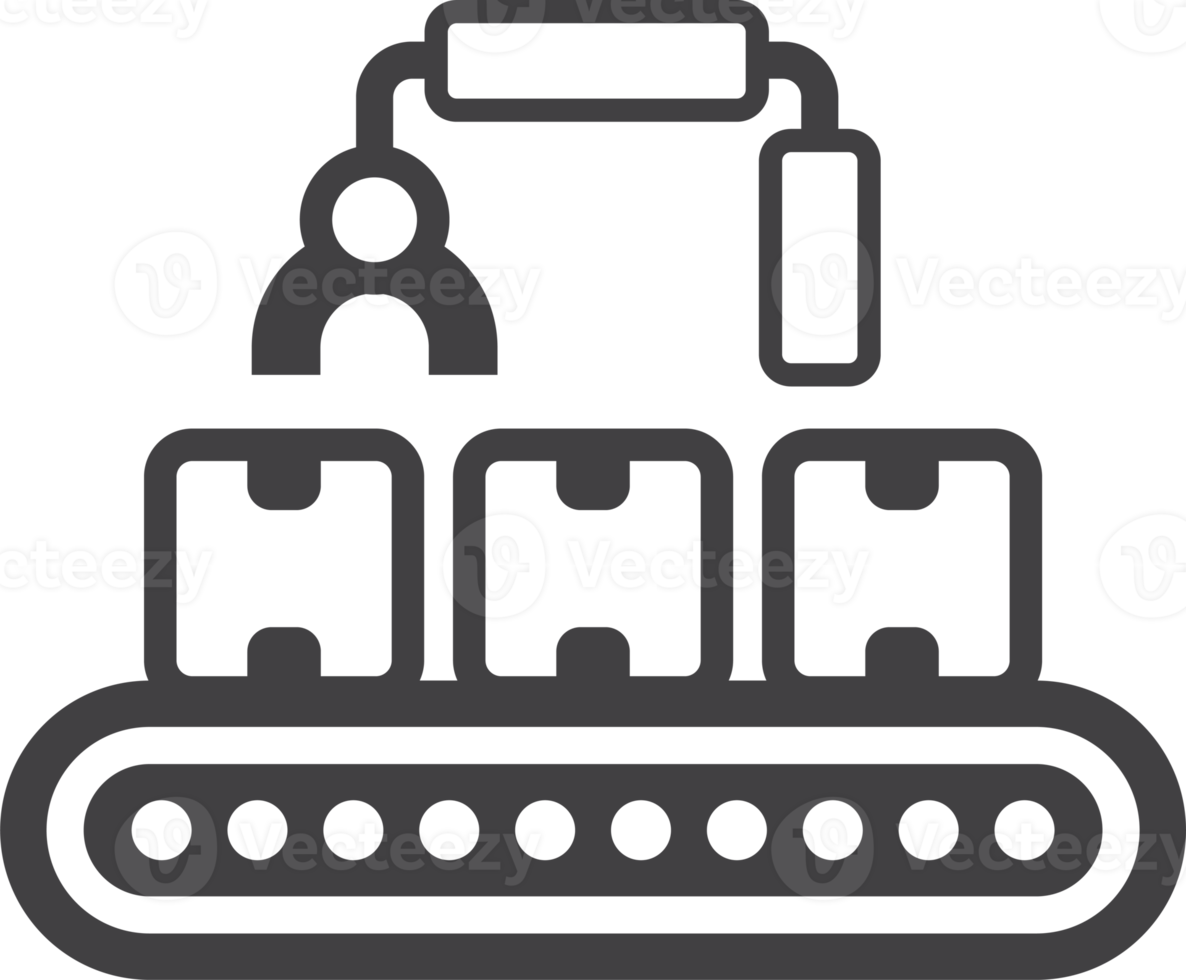 conveyor machinery illustration in minimal style png