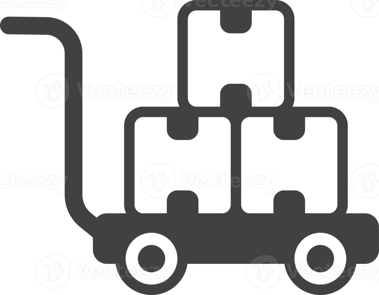 Carts and parcels illustration in minimal style png