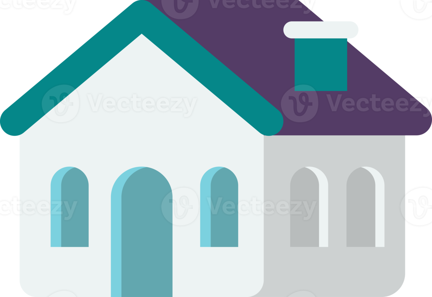 gable roof house building illustration in minimal style png