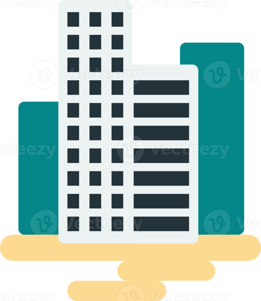 high rise buildings illustration in minimal style png