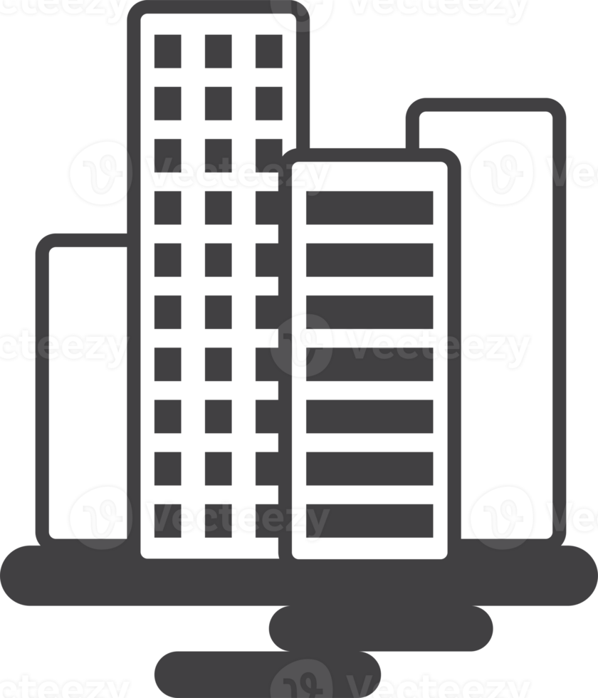 ilustração de edifícios altos em estilo minimalista png