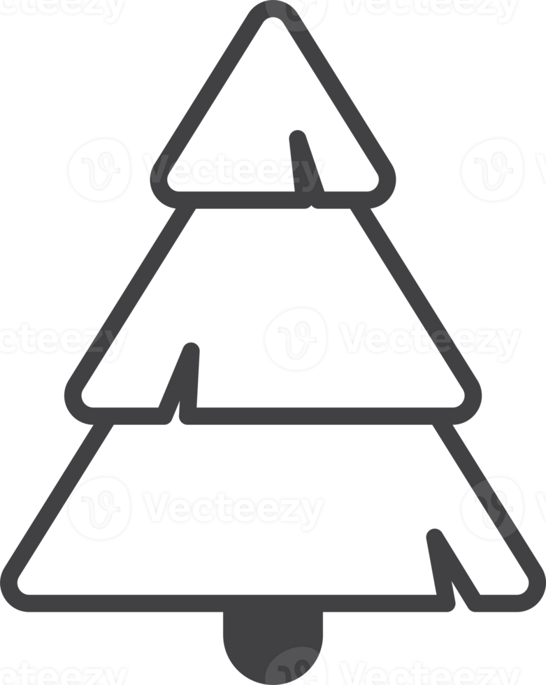 arbre de noël et illustration de neige dans un style minimal png