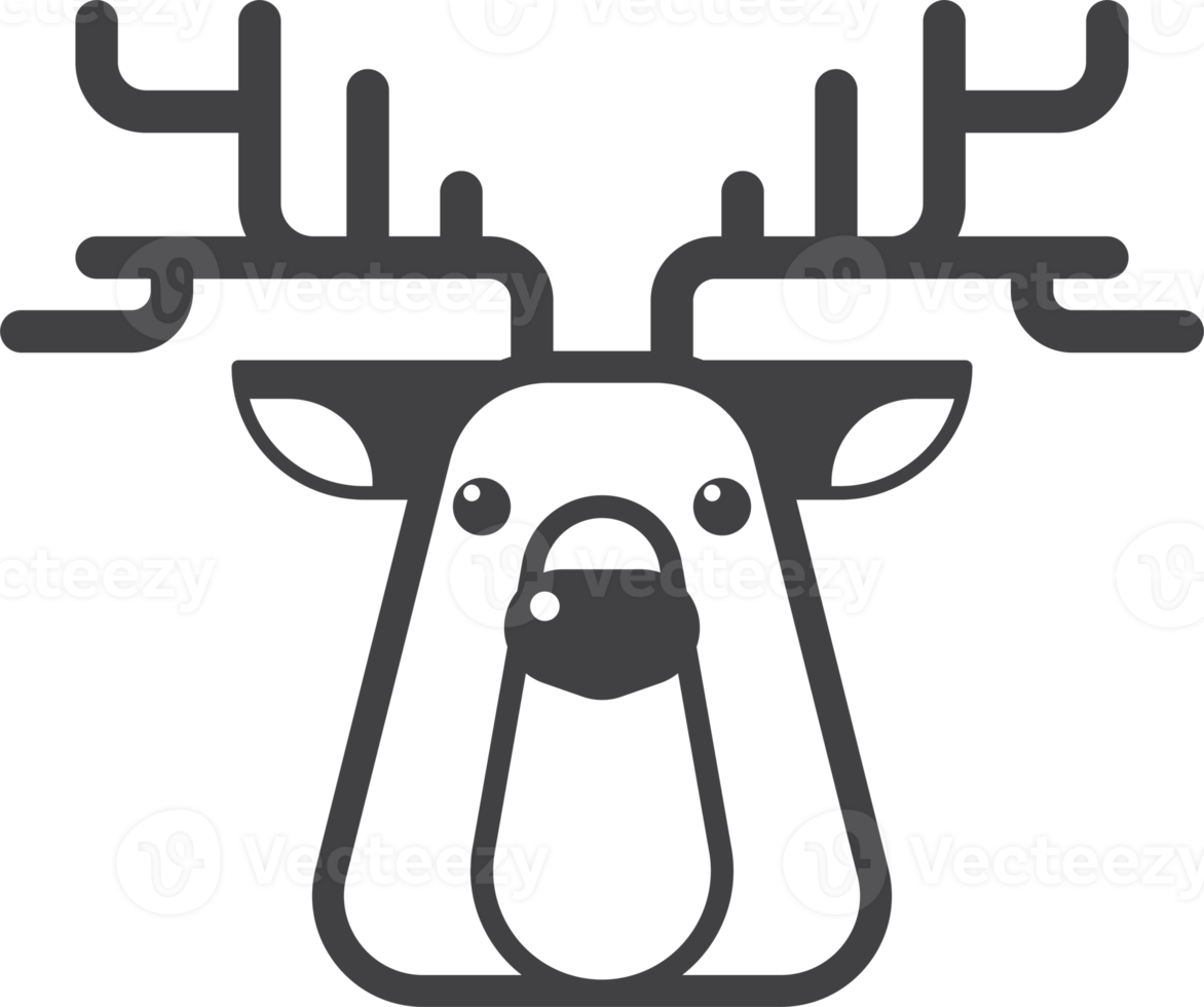 reindeer illustration in minimal style png