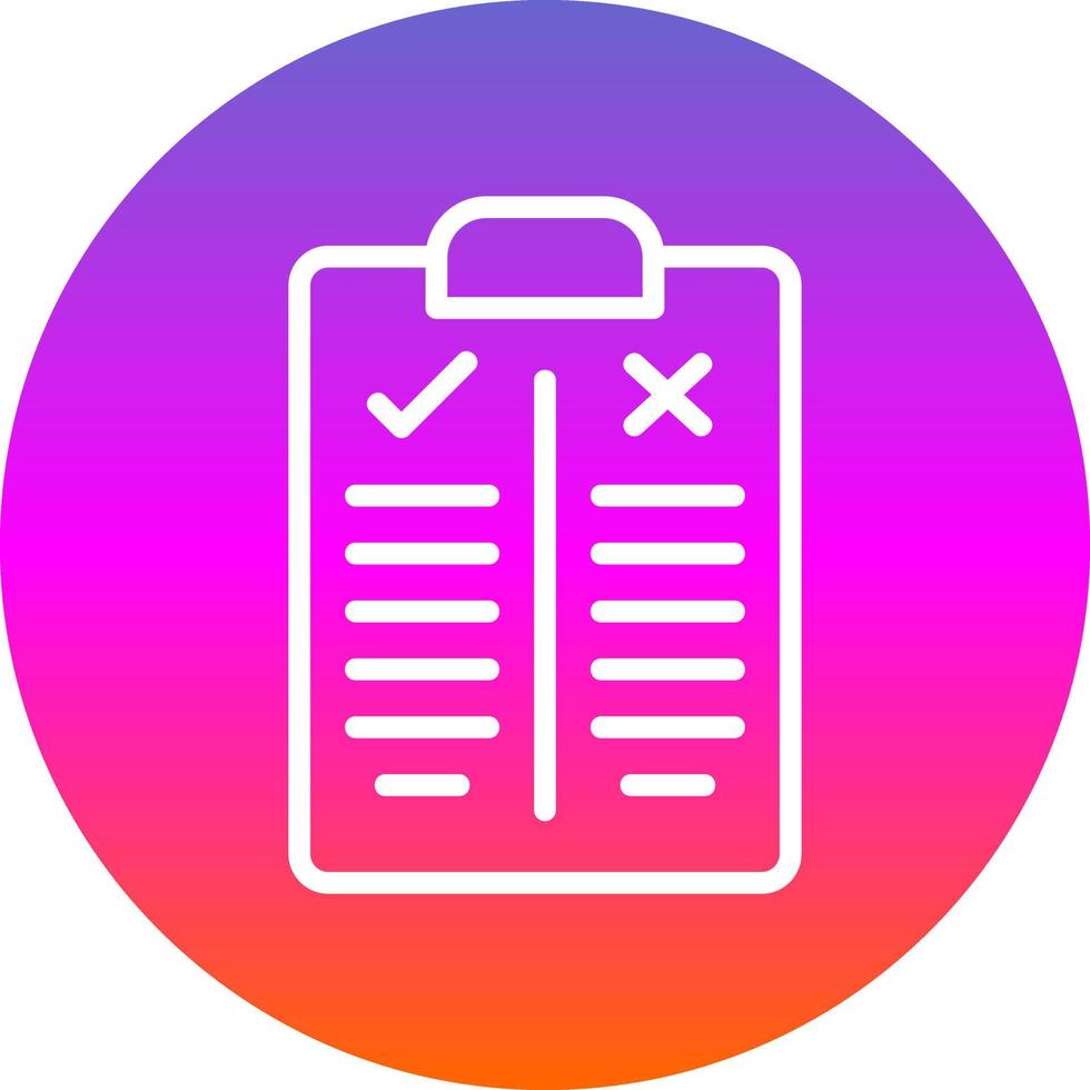 Pros and Cons Vector Icon Design