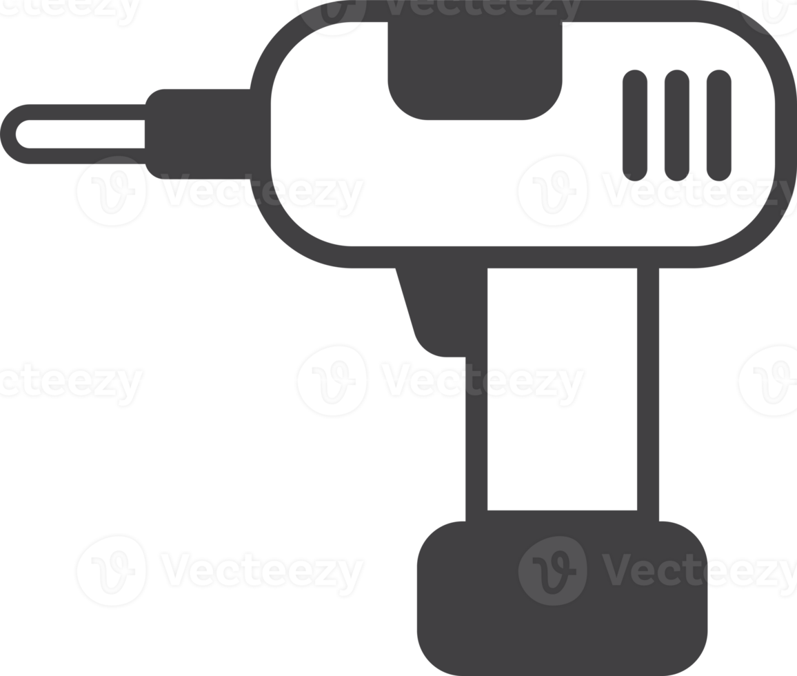 electric drill illustration in minimal style png