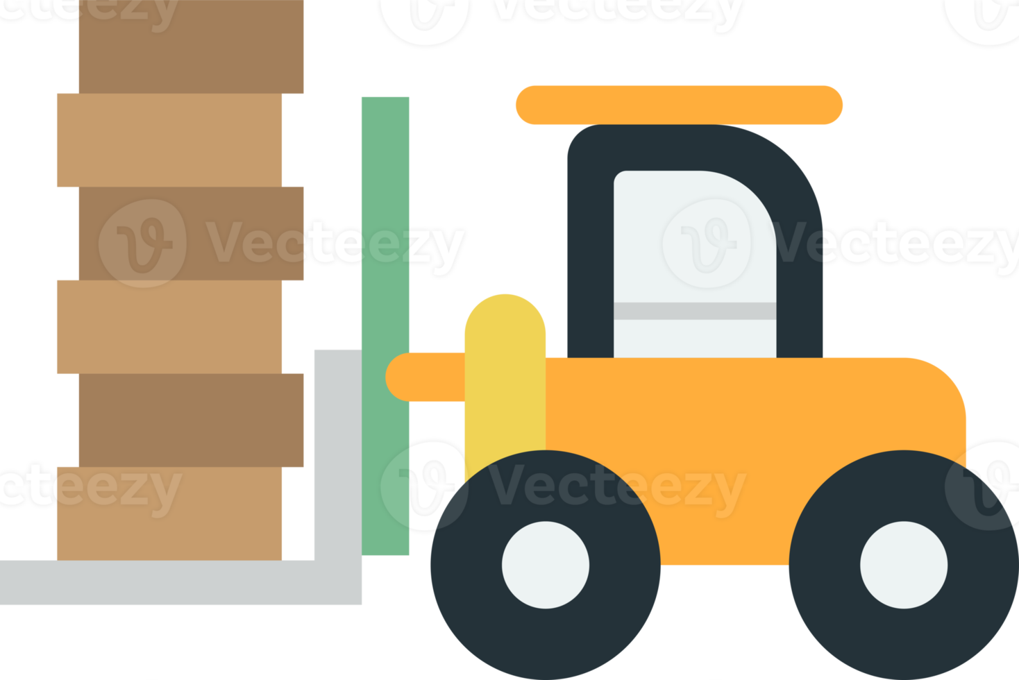 gaffeltruck illustration i minimal stil png