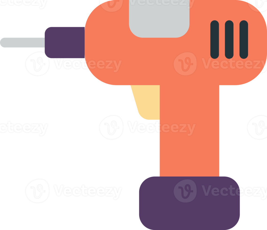 electric drill illustration in minimal style png