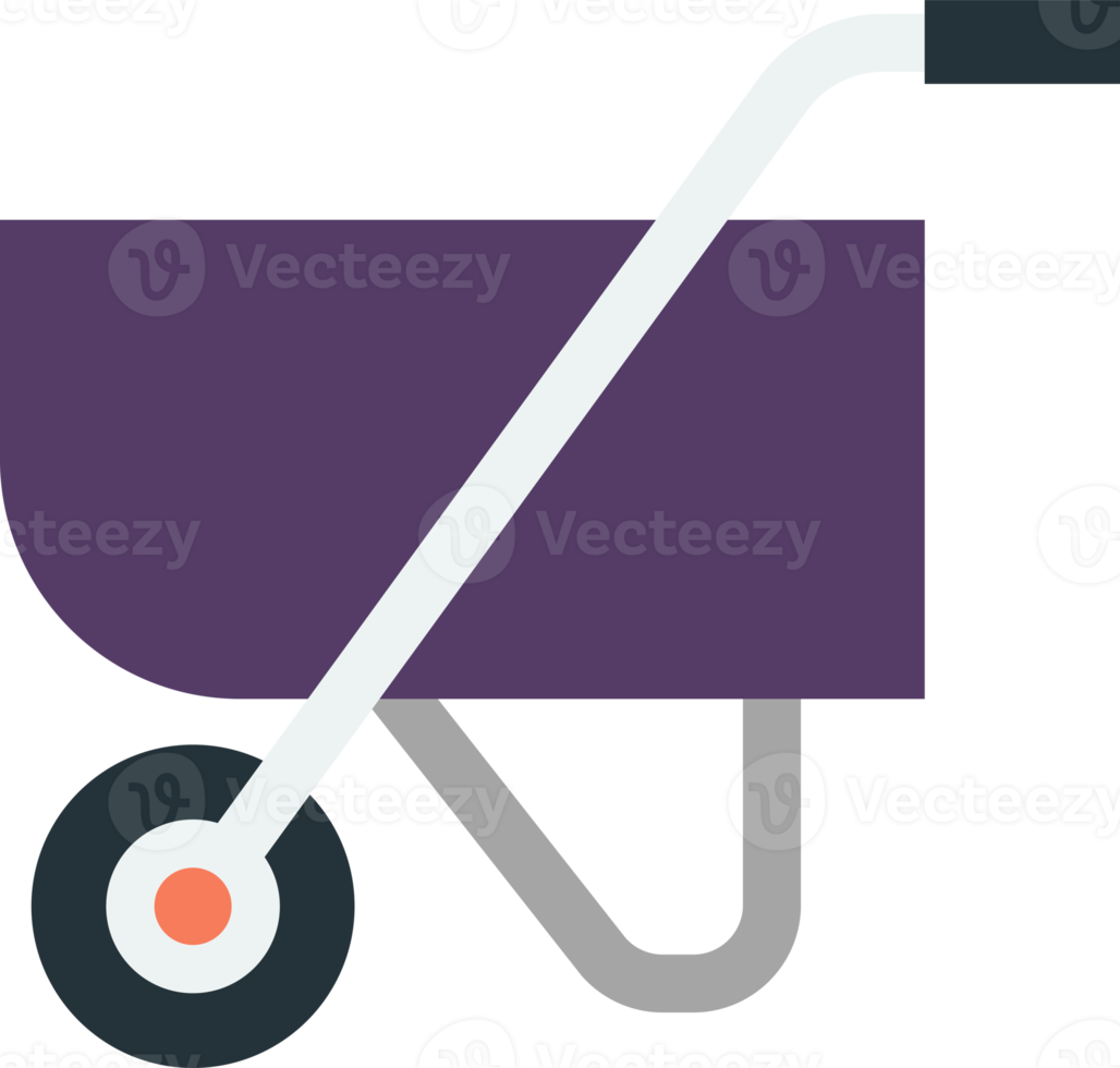 construction trolley illustration in minimal style png