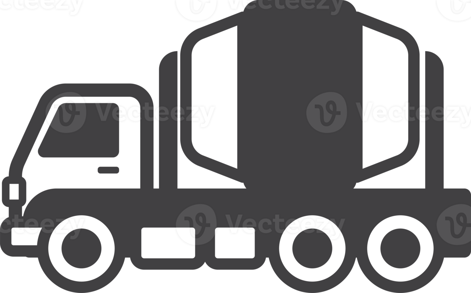 illustration de camion de ciment dans un style minimal png