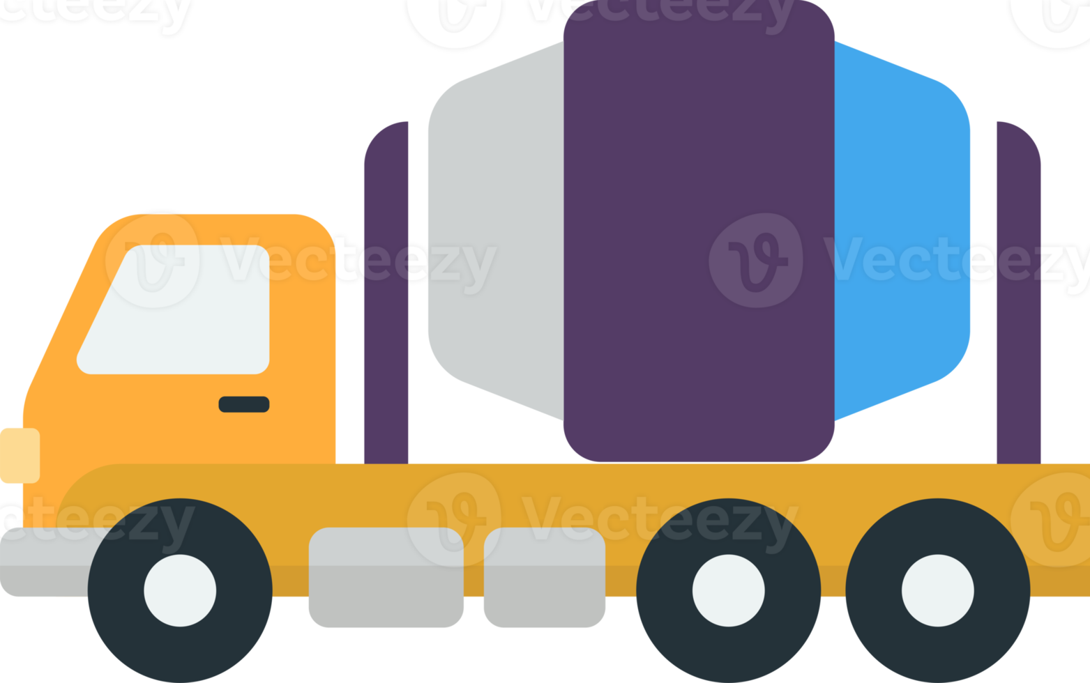 cement truck illustration in minimal style png