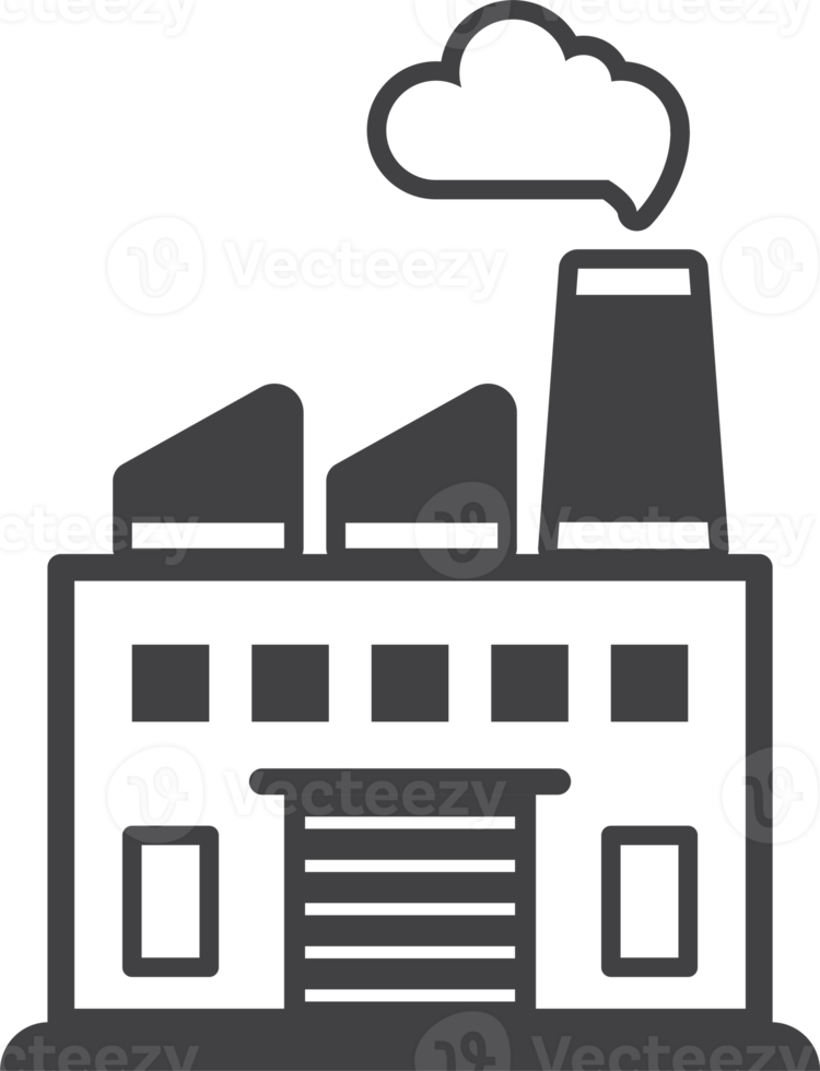 fabrik och rök illustration i minimal stil png